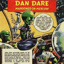 The puzzle picture (The Mekon with some of his Treens) as it looks when completed